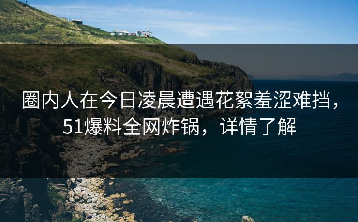 圈内人在今日凌晨遭遇花絮羞涩难挡，51爆料全网炸锅，详情了解