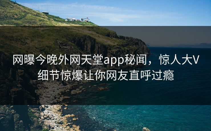 网曝今晚外网天堂app秘闻，惊人大V细节惊爆让你网友直呼过瘾