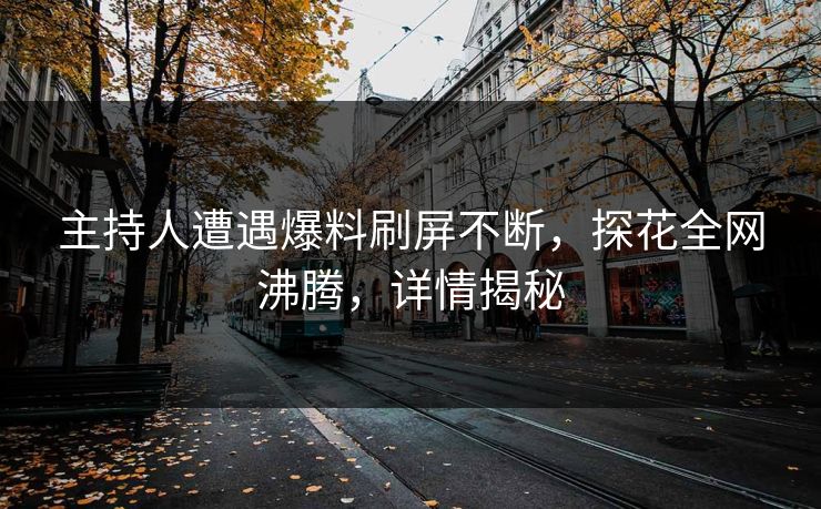 主持人遭遇爆料刷屏不断，探花全网沸腾，详情揭秘